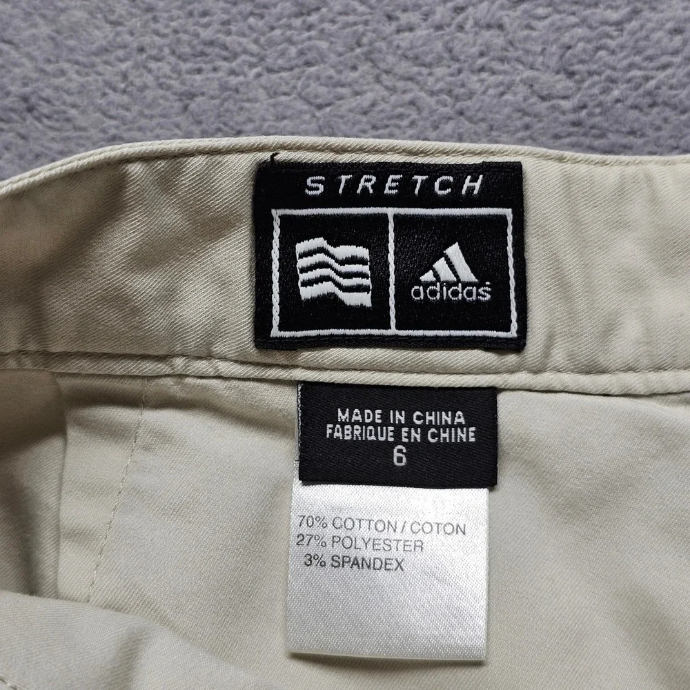 Adidas Skort Womens Size 6 Beige Stretch Golf Athletic Side Slit Back Zipper